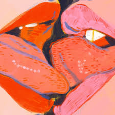 Another Throwback To 2016 Experimenting With The Wet Acrylic Brush My Fave In Procreate On Ipadpro Illustrat Lips Painting Kiss Painting Kiss Illustration