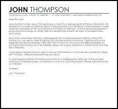 Videographer Cover Letter Sample Cover Letter Templates Examples