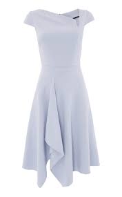 Augustus Dress In Ash Blue From Roland Mouret Casual Cocktail Dress Fashion Fashion Dresses