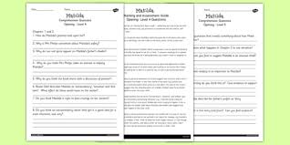 Matilda matilda page 3 roald dahl: Free Differentiated Reading Comprehension Activity To Support Teaching On