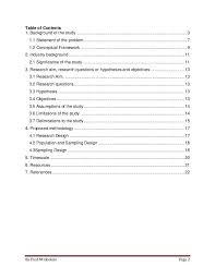 Table Of Contents 1 Background Of The Study College Homework Help Homework Help Research