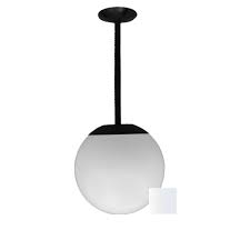 Dabmar 18 In 30w Led Drop Down Globe Ceiling Light W 12 In Stem 85v 265v 3000k White Dabmar D7502 12 Led30 W Homelectrical Com
