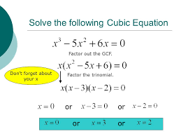 In other words, i can always factor my cubic polynomial into the product of a rst degree by the factors of the rst term. Solving Quadratic And Polynomial Equations By Factoring Ppt Download