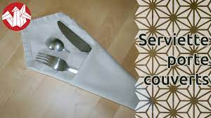 Pliage de serviette pochette simple pour y insérer votre menu ou un objet décoratif. Origami Serviette Porte Couverts Senbazuru Youtube