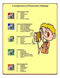 Body composition — refers primarily to the distribution of muscle and fat in the body. Physical Education 5 Components Of Fitness Dice Warm Up By Sinj S Pe Stuff