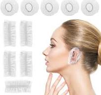 200Pcs Clear Disposable Ear Covers for Shower, Waterproof Ear Covers Plastic Ear Covers for Hair Dye, Bath Shower Cover Shower Care Ear ...