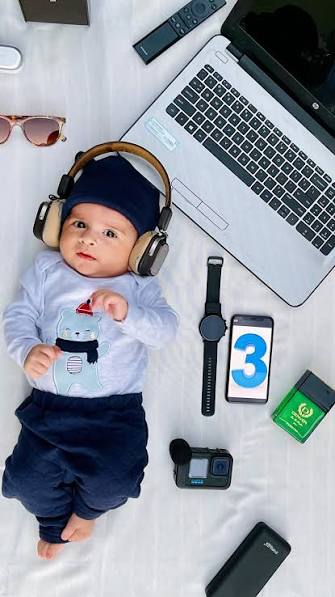 Modern Tech & Gadgets 3-Month Baby Milestone