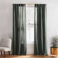 Willow bough pair lined pencil pleat curtains, green. Bedroom Curtains Belgian Flax Linen Melange Curtain Olive Green Curtains Home Curtains Living Room