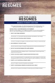 Our Branding Statement Cheat Sheet Is Ideal For Job Seekers In All Career Levels This Resume Summary Statement Resume Profile Marketing Strategy Social Media