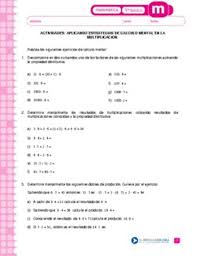 Un lugar donde ejercitar tu mente jugando con las matematicas con las matematicas, para niños de primaria, infantl, ejercicios de todo tipo, sumas, restas, multiplicaciones, calculo mental. Aplicando Estrategias De Calculo Mental En La Multiplicacion Curriculum Nacional Mineduc Chile