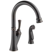 Regarding appearance, the faucet is quite well designed. Single Handle Kitchen Faucet With Spray 11949 Rb Dst Delta Faucet