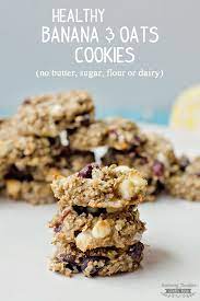 Make These Amazing And Healthy Banana Oatmeal Cookies No Butter Sugar Flour Or Dairy Banana Oatmeal Cookies Healthy Recipes Using Bananas Banana Oat Cookies