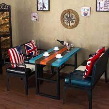 The table's roundness offsets the right angles at each corner of the room. Sofa Set With Chairs And Dining Table For Living Room Furniture Hotel Restaurant American Retro Creative Style Dining Room Sets Furniture Dining Room Setdining Table Set Aliexpress