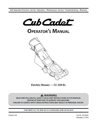 Cub Cadet Cc 500 Operator S Manual Manualzz Com