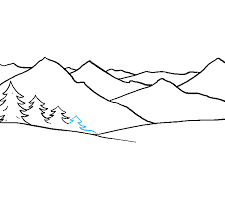 How To Draw Mountains Step 8 Mountain Drawing Easy Drawings Drawing Tutorial Easy