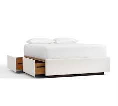 Shop wayfair for all the best queen beds & bed frames with storage. Upholstered Storage Platform Bed With Side Drawers Pottery Barn