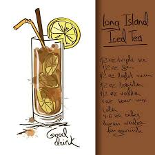 Illustration With Long Island Iced Tea Cocktail In 2020 Long Island Iced Tea Long Island Iced Tea Cocktail Iced Tea Cocktails