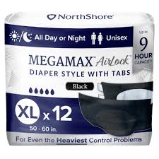 NorthShore MegaMax AirLock Breathable Diaper Style Incontinence Briefs with  Tabs | Adult Diapers