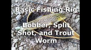 This combination is the go to for beginner fishing tackle. Basic Fishing Rig Bobber Split Shot And Trout Worm Youtube