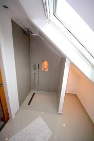 Drainage Effective Inch Perfect Roof Room Showerideas Slopped Space System Utilised Wet Gives Exampl Loft Room Loft Bathroom Wet Rooms