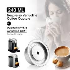 9g the nespresso pods are expensive, and they choose the coffee flavors for you. Reusable Coffee Capsule For Nespresso Vertuoline Plus Delonghi Env150 Refillable Pod Stainless Steel Coffee Filter Crema Cup Coffee Filters Aliexpress