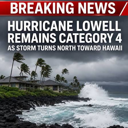 Hurricane Lowell remains Category 4 as it turns north toward Hawaii