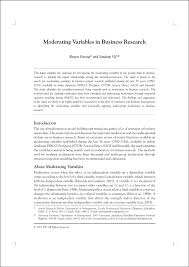 Research example a in variable of unknown. Pdf Moderating Variables In Business Research