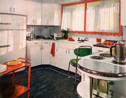 1950s apron, vintage smock, vintage cotton flowered apron, mid century kitchen. Retro Kitchen Decor 1950s Kitchens