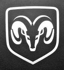 New White Dodge Ram Head Decal Sticker Mopar Badge Logo Nameplate Emblem Ram Head Decal Badge Logo Mopar