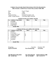 Universitas negeri gorontalo format penilaian aspek teknik no. Doc Format Nilai Hasil Prakterk Kerja Industri Prakerin Smk Negeri 1 Gorontalo Tahun Pelajaran Smas Mandiri Academia Edu