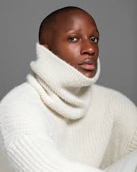 Man Black Turtleneck Sweater Studio Portrait