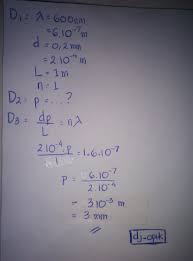 Sudut deviasi orde kedua a. Cahaya Monokromatik Dg Panjang Gelombang 600 Nm Melewati Celah Ganda Yang Berjarak 0 2 Mm Satu Brainly Co Id