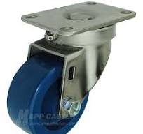3" x 1-1/4" Solid Polyurethane Stainless Steel Sealed Swivel Caster - 300  Lbs Capacity