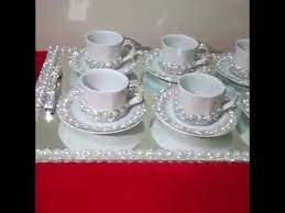 فكرة رائعة لتزيين اواني القهوة بالكريستال و الخرز تحفة sugar bowl set bowl set bowl
