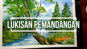 16 lukisan pemandangan cat air yang keren. Membuat Lukisan Pemandangan Air Terjun Menggunakan Cat Akrilik Youtube