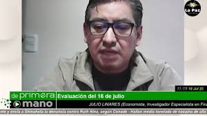JULIO LINARES (Economista, Investigador Especialista en Finanzas Públicas y  Autonomías) , Tema: Evaluación del 16 de julio, “DE PRIMERA MANO”, #Bolivia  www.fmlapaz.bo