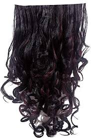 We will try to satisfy your interest and give you necessary information about black hair burgundy highlights. Pelo 5 Clip Based Synthetic Hair Extension And Wigs Natural Clip In Wavy Curly Hair Extension Pack Of 1 Black With Burgundy Highlights Amazon In Beauty