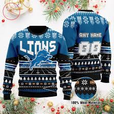 New Nfl Detroit Lions Custom Ugly Christmas Sweater Alishirts