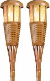 China Solar Bamboo Tiki Torch Lamp Garden Landscape Stake Light Powered Flickering Flame Effect Led Outdoor Island Torches China Solar Flame Light Landscape Light