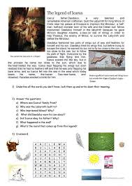 The Legend Of Icarus Reading Comprehension English Esl Worksheets For Distance Learnin In 2020 Reading Comprehension Comprehension Reading Comprehension Activities