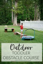 You can use household objects to create a fun and temporary obstacle course. Mom Baby Outdoor Toddler Obstacle Course Lauren Mcbride