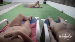 Flashing my pussy to a stranger in a nude resort! Cheating On My Cuckold  Husband!! watch online