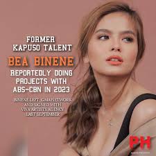 BEA BINENE, MAGIGING KAPAMILYA NA? Sources suggest ex-Kapuso star, Bea  Binene, is set to do projects with ABS-CBN in 2023. Binene left GMA Network  for Viva Artists Agency last September.