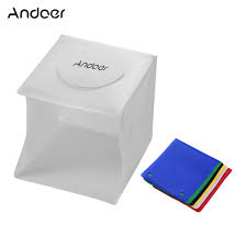 Andoer Portable Photo Studio Led Light Box Shooting Tent Mini Folding Photography Studio Softbox With 6 Colors Backdrops 2pc Led Strip With 40pcs Light Beads 6500k Usb Cable For Jewellery Small Products