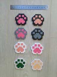 Magnet Portes Cle Patte De Chat Hama Beads Pixel Art Etsy In 2020 Perler Bead Art Easy Perler Bead Patterns Melty Bead Patterns