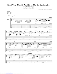 Shut Your Mouth And Give Me The Panhandle Guitar Pro Tab By Eris Is My Homegirl Musicnoteslib Com