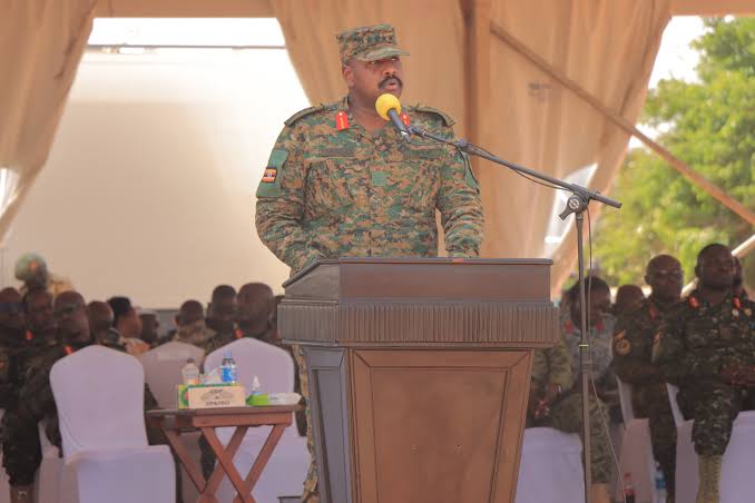 President Yoweri Kaguta Museveni yesterday presided over the commissioning  of 352 officer cadets of intake 04/22-25 and professional Cadet short  course intake 08/25 at the Uganda Military Academy Kaba