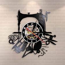 Diy wall decor ideas 1. Sewing Machine Wall Art Hobby Wall Decor Craft Room Decor Vinyl Record Wall Clock Beautiful Wall Sign For Clothes Designer Wall Clocks Aliexpress