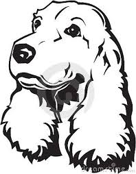 De Illustratie Van De Cocker Spaniel Honden Silhouet Hond Tekeningen Illustratie