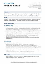 Check spelling or type a new query. Payroll Clerk Resume Samples Qwikresume
